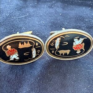 Vintage Black and Gold Cufflinks